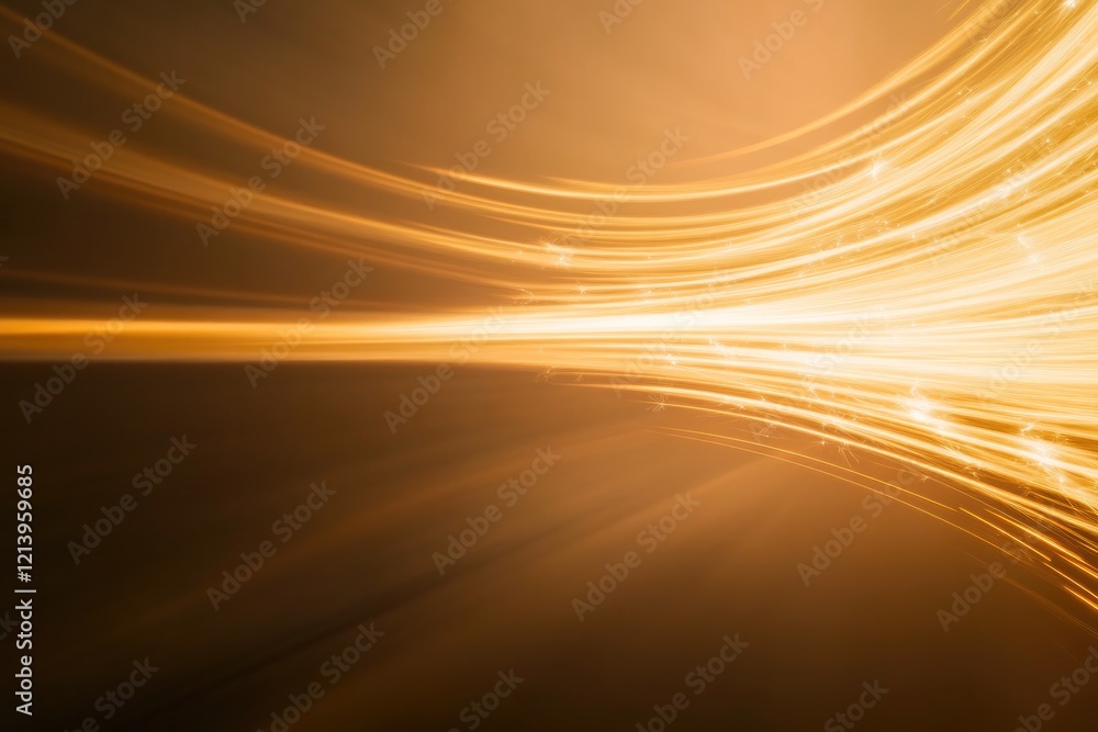 Poster warm golden light flows dynamically, creating sense of motion an