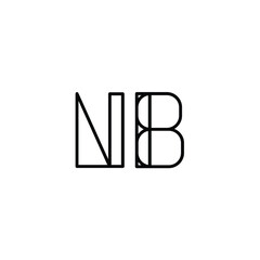 NB monogram logo design letter text name symbol monochrome logotype alphabet character simple logo