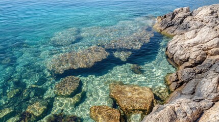 Tranquil Marine Ecosystem with Clear Water Textures