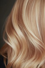 Fototapeta premium Soft, wavy hair with beautiful blonde highlights creates an eleg