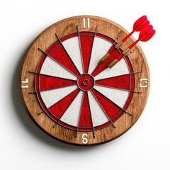 Precise Shot: Achieving the Goal with Darts Hitting Bullseye on Wooden Dartboard