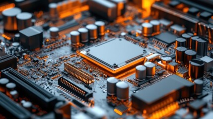 Clean and organized electronics production area with advanced machinery for assembling devices and gadgets