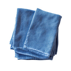 Blue Cotton Kitchen Towel on White on transparent background.