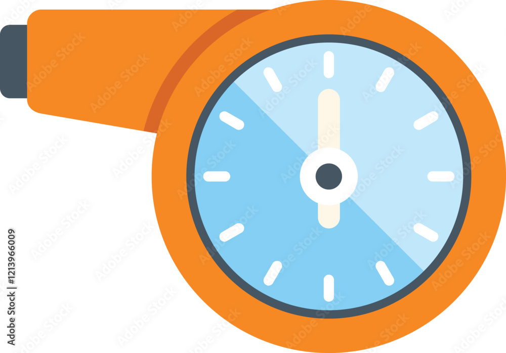 Poster orange whistle with clock face showing that time is running out