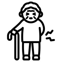 할머니 허리 통증 아이콘