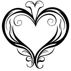 Ornate heart frame graphic design