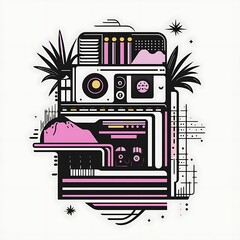 Fototapeta premium Futuristic Graphic Design Composition with Tech Elements