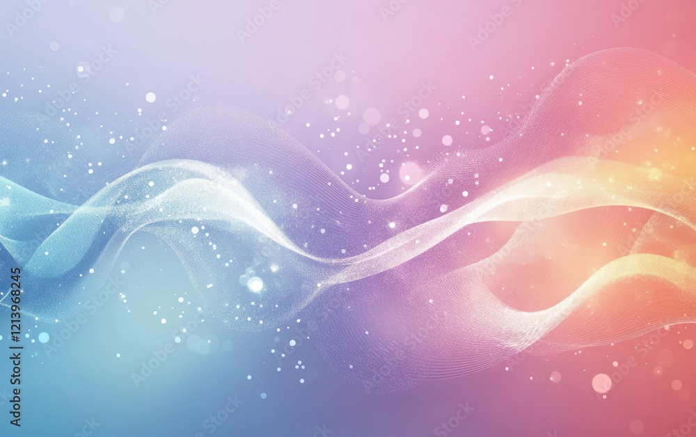 Poster abstract fluid wavy lines with gradient background and bokeh effect