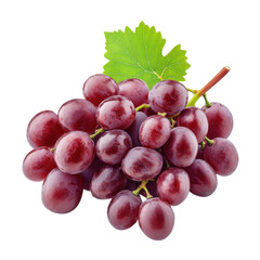 Fototapeta premium Red Grapes on White Background on transparent background.