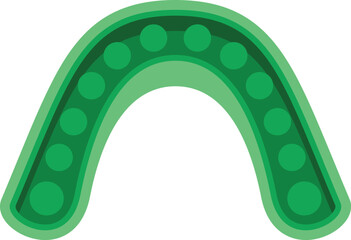 Green mouth guard is providing protection for athletes teeth