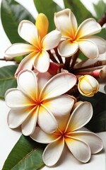 white frangipani flowers on mat