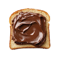 Delicious Chocolate Spread on Bread on transparent background.