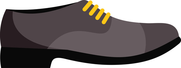 Grey leather shoe with yellow laces, designed for a professional look