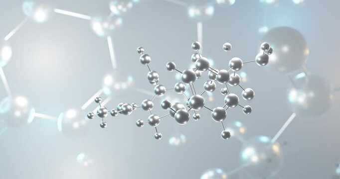 Cefprozil rotating 3d molecule, molecular structure of antibiotic, seamless video