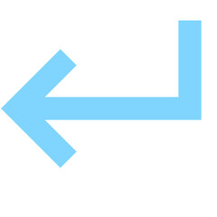 light blue simple enter arrow