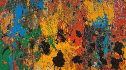 Abstract Colorful Paint Splatter Canvas Artwork