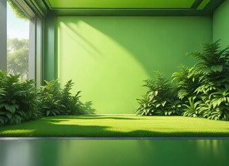 Cartoon style illustration with bright green backdrop, colorful, bold, humorous
