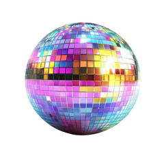 Disco Ball on White Background on transparent background.