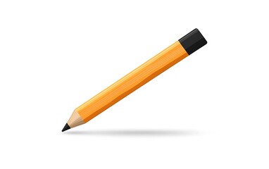 Orange pencil illustration, simple stationery, object, isolated, for design