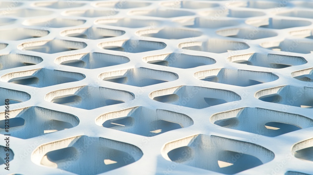 Poster Abstract White Latticework Pattern Design