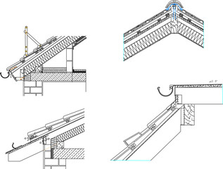 vector illustration design drawing detail construction roof for architectural engineering drawing.eps