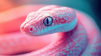 Background, a snake against a minimalist backdrop with subtle gradients and soft details, highlighting its unique features in a serene environment.