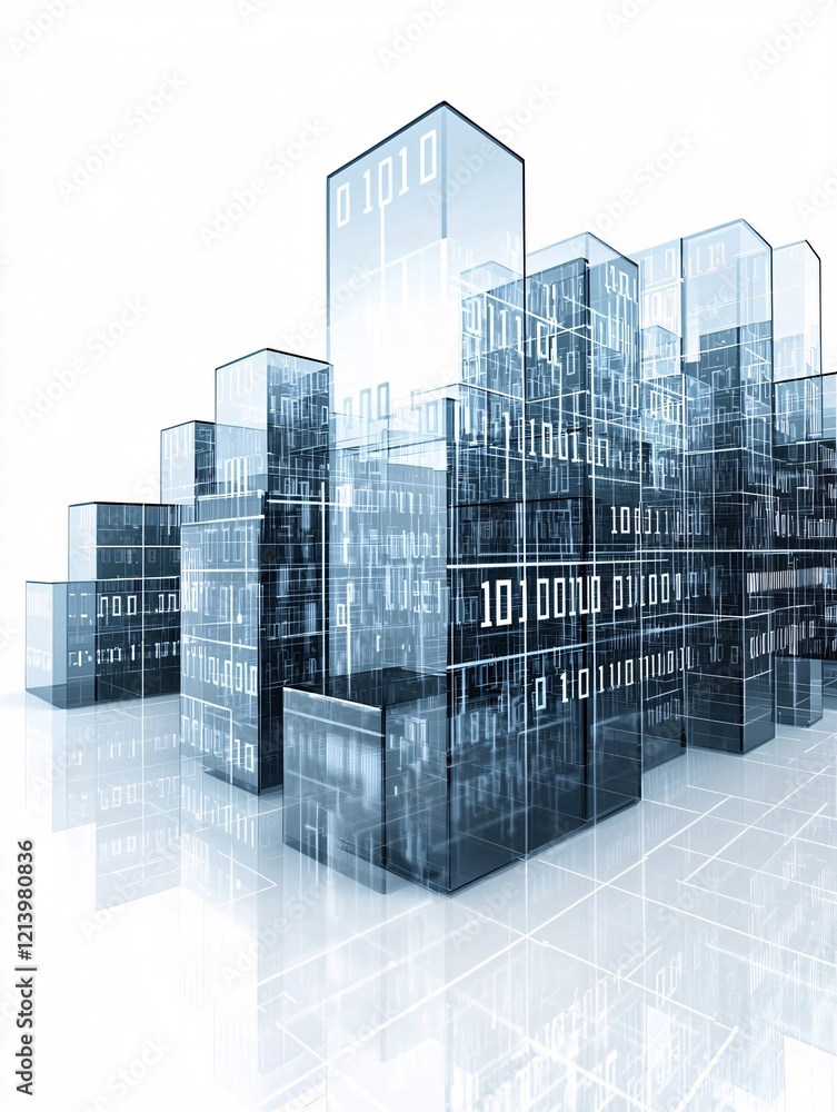 Poster an abstract representation of data streams flowing into an organized grid, symbolizing effective med