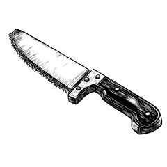 Obraz premium Hand Drawn Kitchen Knife Illustration