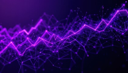 Obraz premium Abstract purple data visualization, rising trends