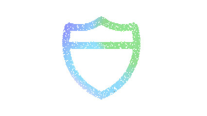 Icon route interstate is made up of LED square shapes. There are bright diodes and there are black dead diodes