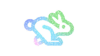 Icon rabbit fast is made up of LED square shapes. There are bright diodes and there are black dead diodes