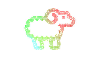 Icon ram is made up of LED square shapes. There are bright diodes and there are black dead diodes