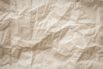 Old paper vintage texture surface for background. Recycle pale brown paper crumpled texture, Cream color recycled kraft paper texture blank with copy space for text.