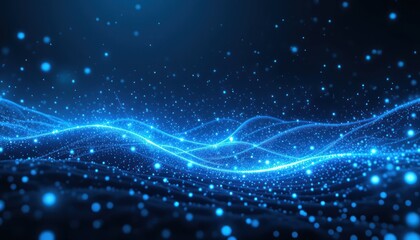 Fototapeta premium Blue digital wave energy abstract background