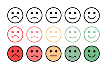 Set of satisfaction emoji