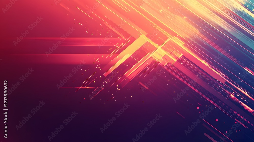 Poster Abstract Background Featuring Diagonal Lines and Glowing Colors