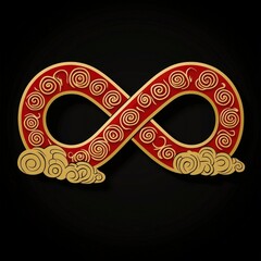 Elegant Infinity Symbol with Asian-Inspired Design