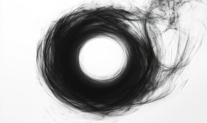 Fototapeta premium Ink Vortex: Abstract Circular Brushstrokes