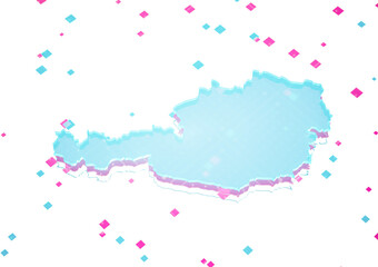 Austria Map Glowing Blue Light Digital Data Map On Seamless Pattern Background 3D Illustration