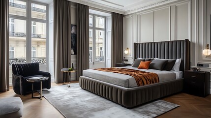 Elegant Parisian Bedroom Interior Design With Modern Furniture