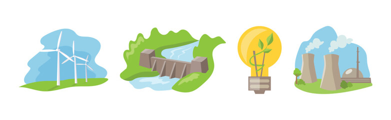 Natural and Land Resources Object and Element Vector Set