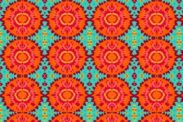 Seamless Colorful Ikat Pattern &ndash; Boho Tribal Fabric for Fashion & Decor