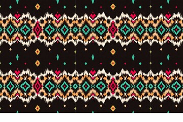 Seamless Colorful Ikat Pattern &ndash; Boho Tribal Fabric for Fashion & Decor