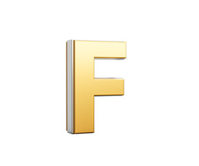 Golden Capital Letter F Gleams With Sleek Modern Design Bold Font With Sharp Edges 3D Illustration