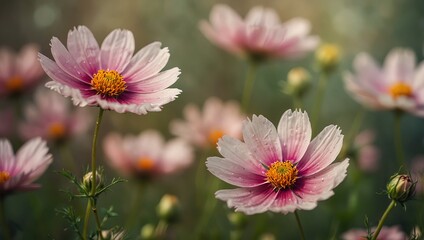 Obraz premium Sweet color cosmos flowers in bokeh texture soft blur