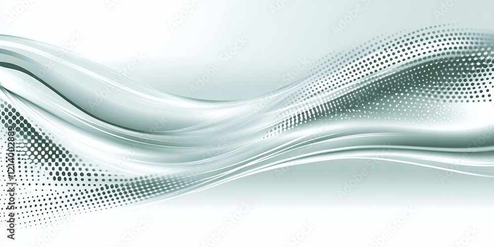 Poster abstract grey and white wave background with halftone texture modern design elegant flowing lines