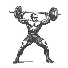 Strong Man Lifting Weights, Fitness Exercise