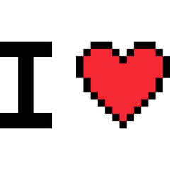 I love. Red heart icon. Valentine elements