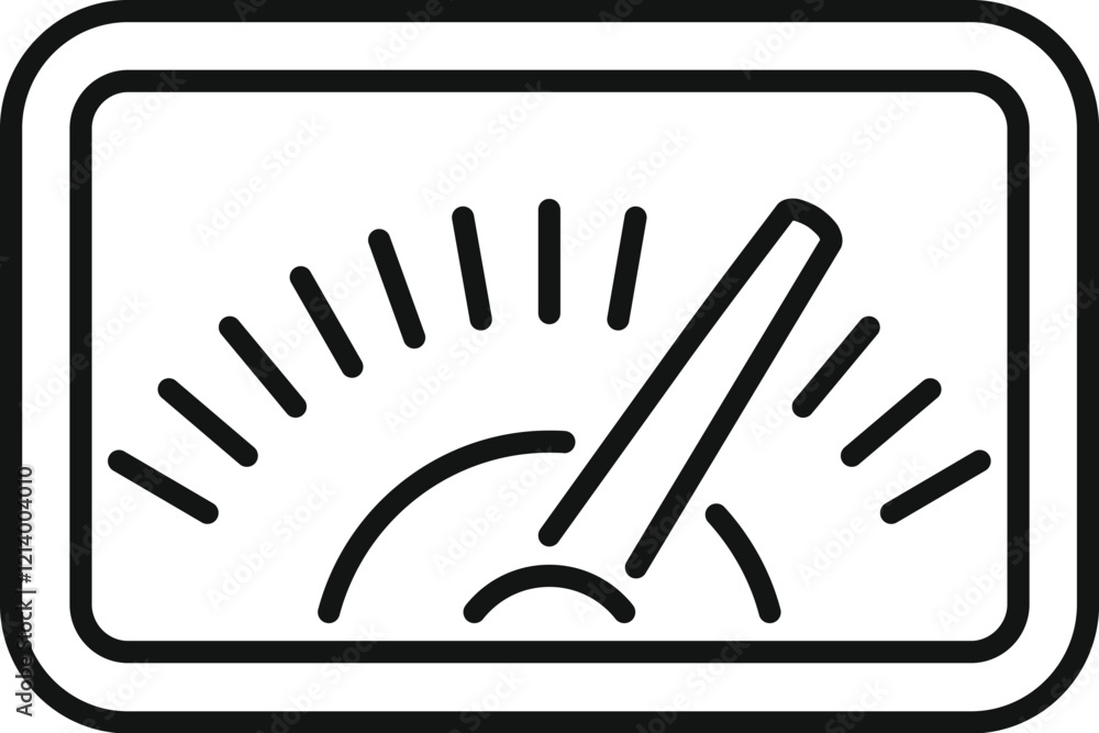 Aufkleber performance meter with indicator arrow showing progress, measurement, and achievement