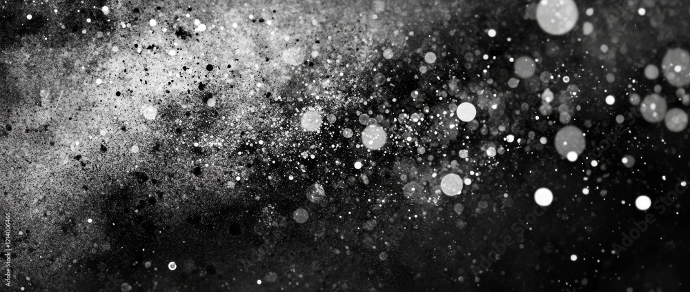 Poster design a silver glitter overlay texture that sparkles with various sizes of glitter particles.